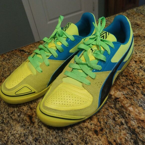 Puma Men's Invicto Sala Soccer Shoes 103241 08 Safety Yellow/Black Size 6.5 - Picture 1 of 12